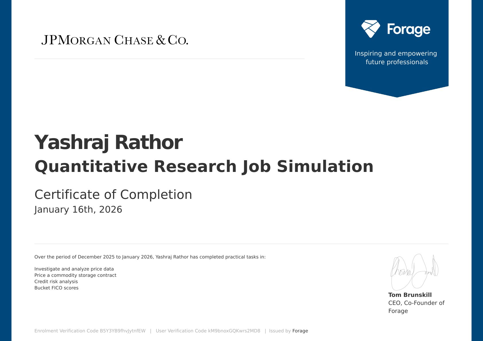 Quantitative Research Job Simulation